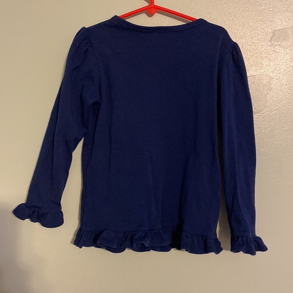 Little girls M monogrammed long sleeve ruffle ruffle shirt - Picture 4 of 4